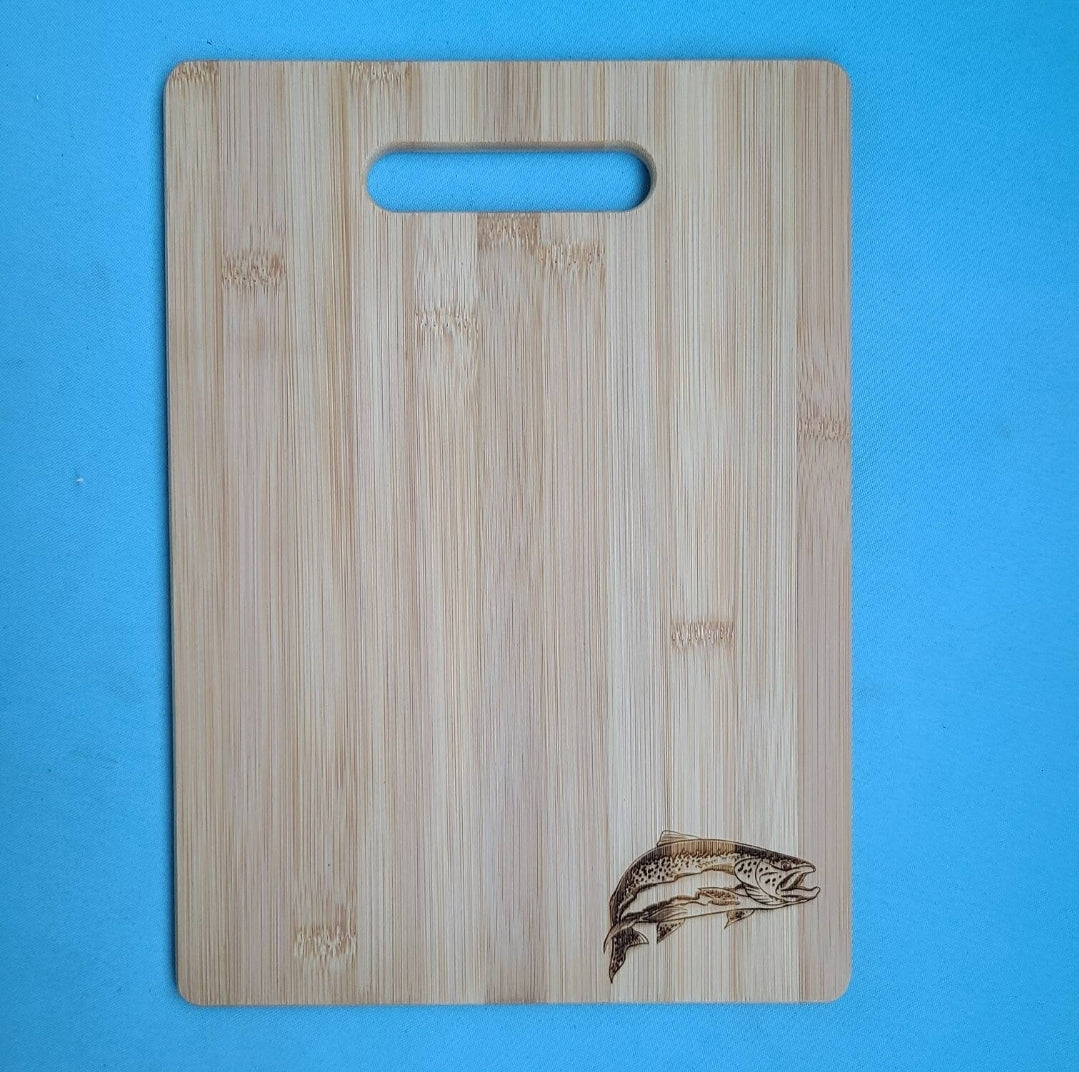 Bamboo Cutting Board - Fish detail - Trout